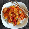 Barquette Poulet aigre doux , riz  350g